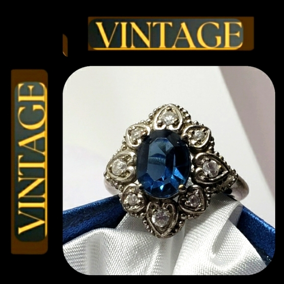 Vintage Jewelry - Vintage Iolite & Diamond .925 Silver Ring for Rescue Kitties